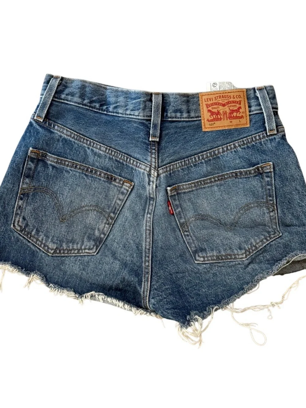 Levi’s 501 Original W27 High Rise Distressed Cutoff Denim Shorts Button Fly